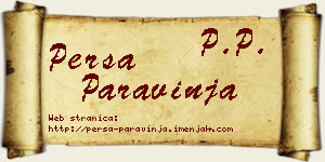 Persa Paravinja vizit kartica
